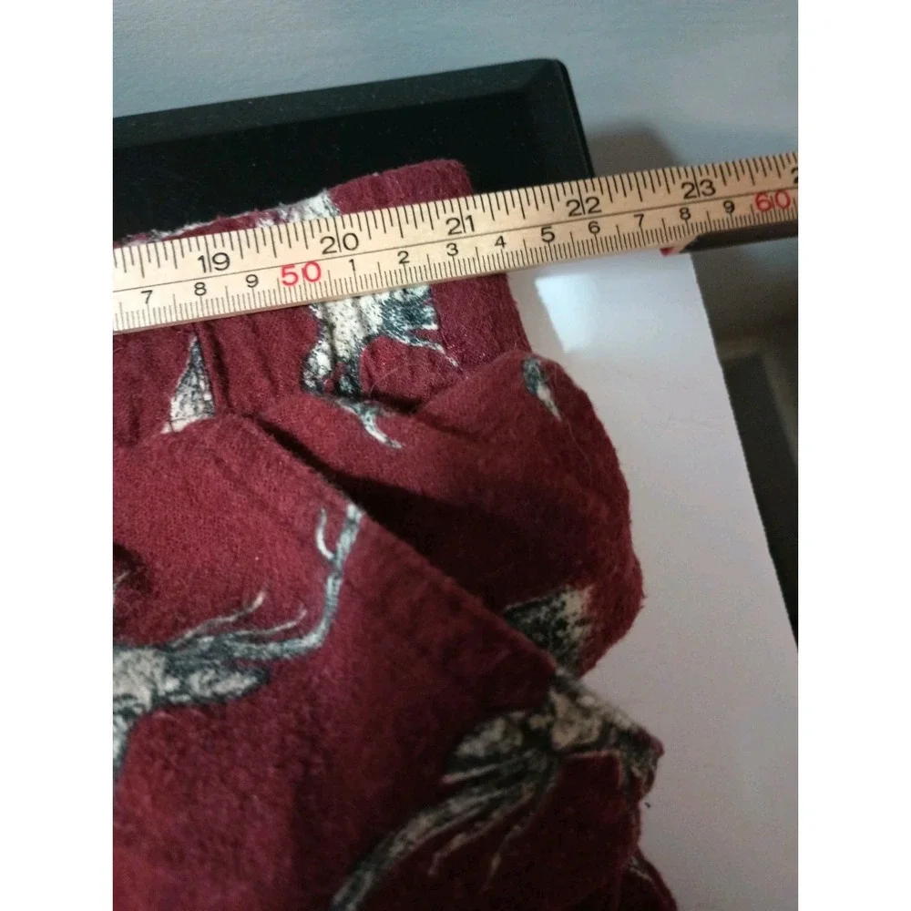 Blue Mountain Mens 2XL Pajama Pants Flannel Burgundy Deer Buck Antler Lounge...